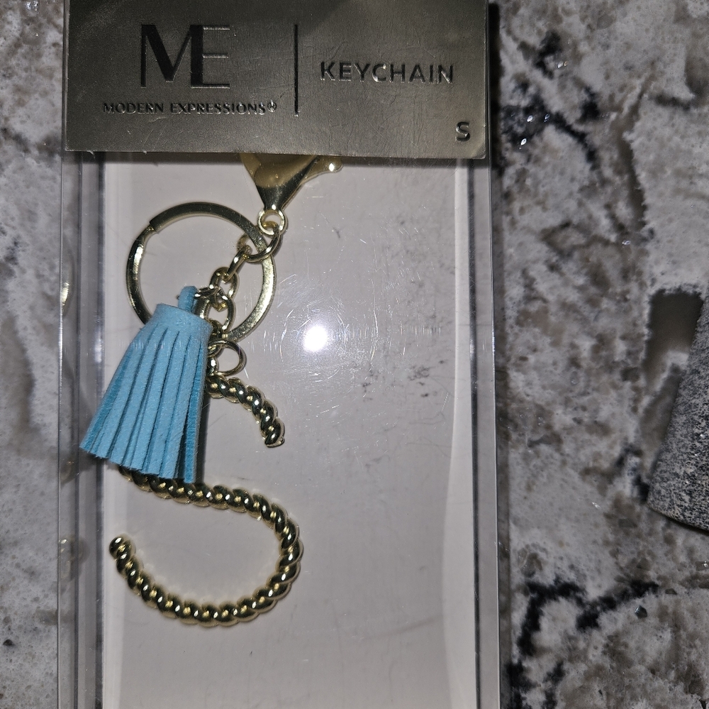 Modern Expressions Initial Keychain/ Bag Charm With Tassel - R, S, T